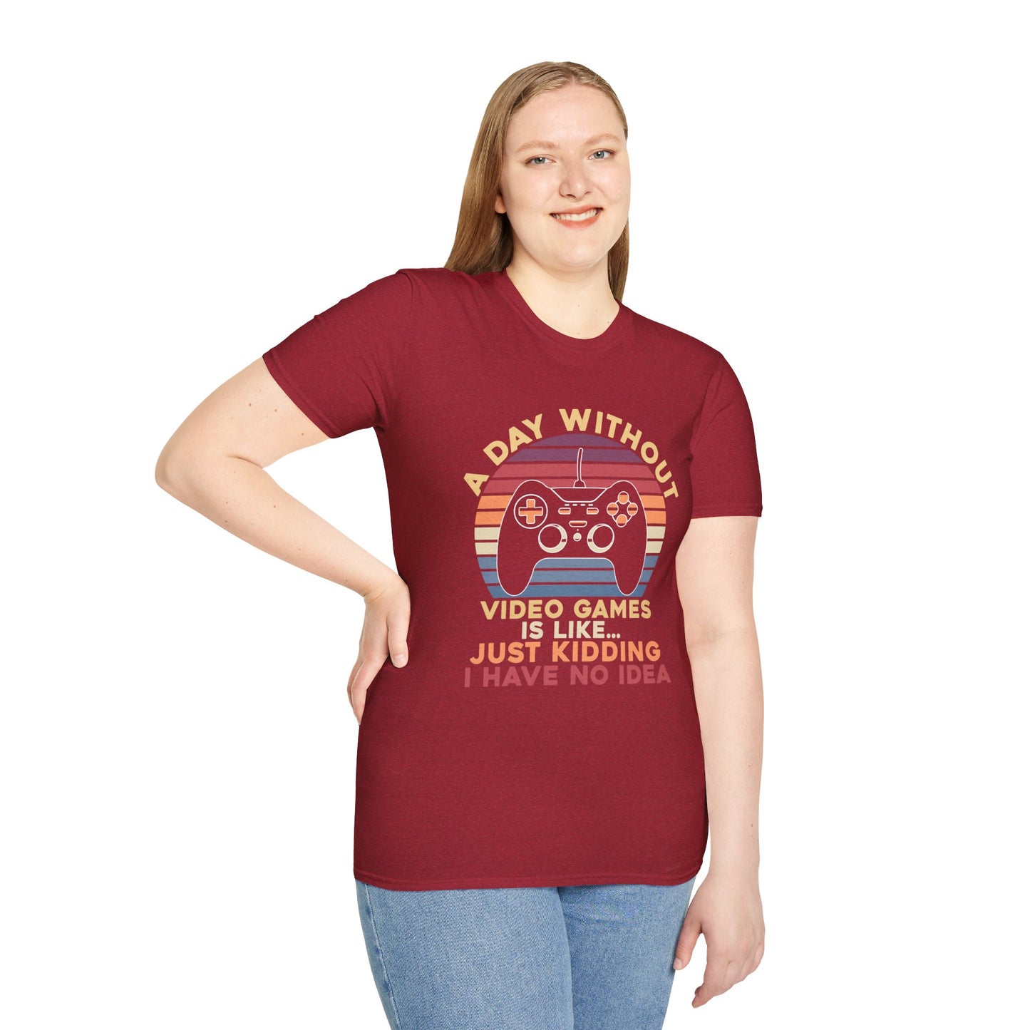 Funny Gamer T-Shirt - 'A Day Without Video Games' Unisex Softstyle Tee
