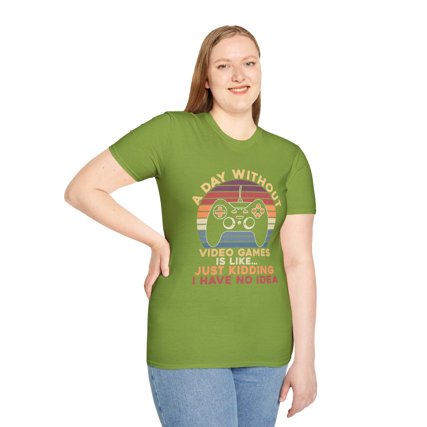 Funny Gamer T-Shirt - 'A Day Without Video Games' Unisex Softstyle Tee