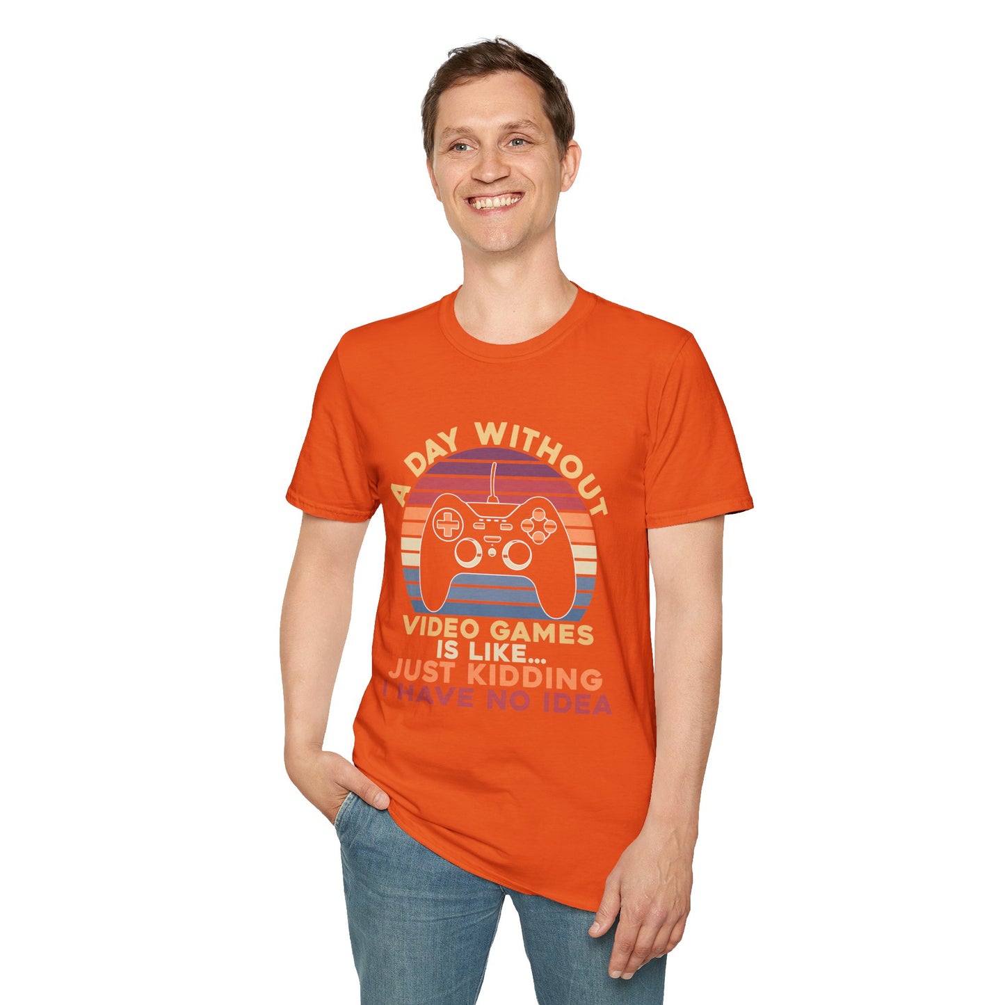 Funny Gamer T-Shirt - 'A Day Without Video Games' Unisex Softstyle Tee