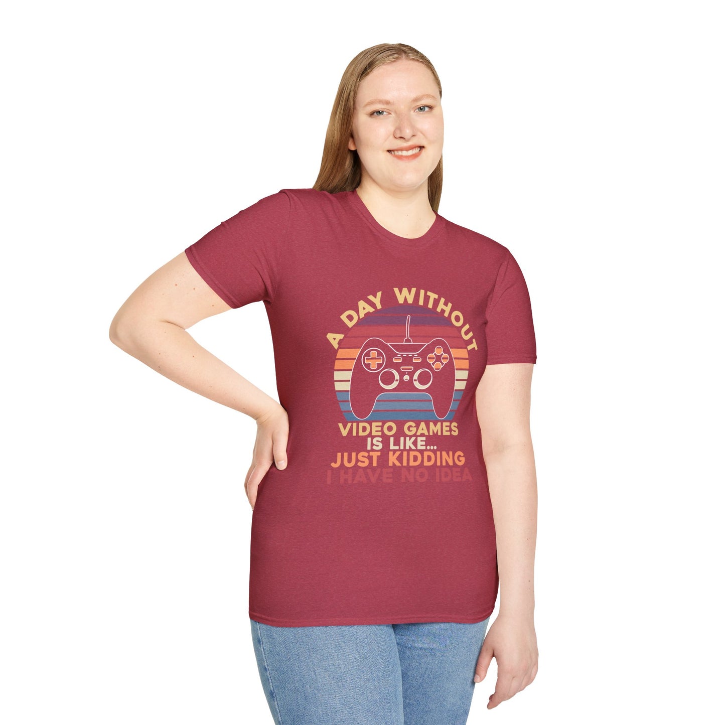 Funny Gamer T-Shirt - 'A Day Without Video Games' Unisex Softstyle Tee