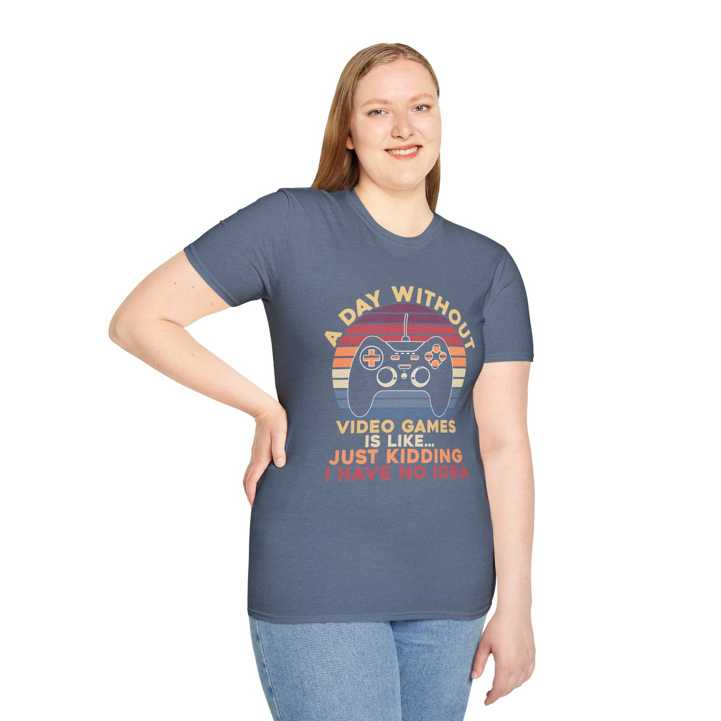 Funny Gamer T-Shirt - 'A Day Without Video Games' Unisex Softstyle Tee