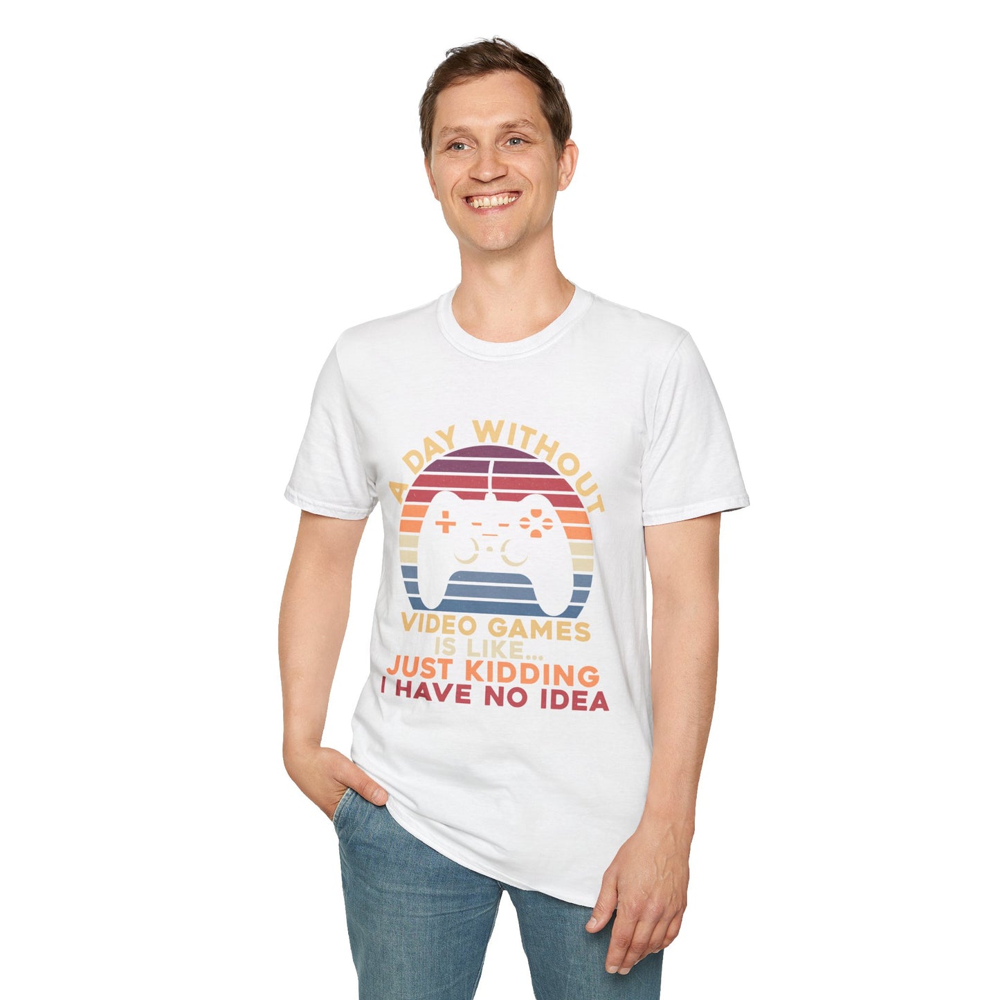 Funny Gamer T-Shirt - 'A Day Without Video Games' Unisex Softstyle Tee