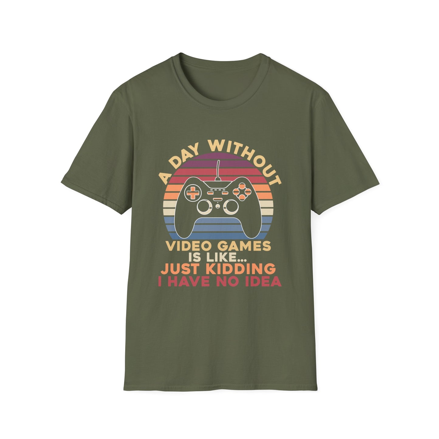 Funny Gamer T-Shirt - 'A Day Without Video Games' Unisex Softstyle Tee