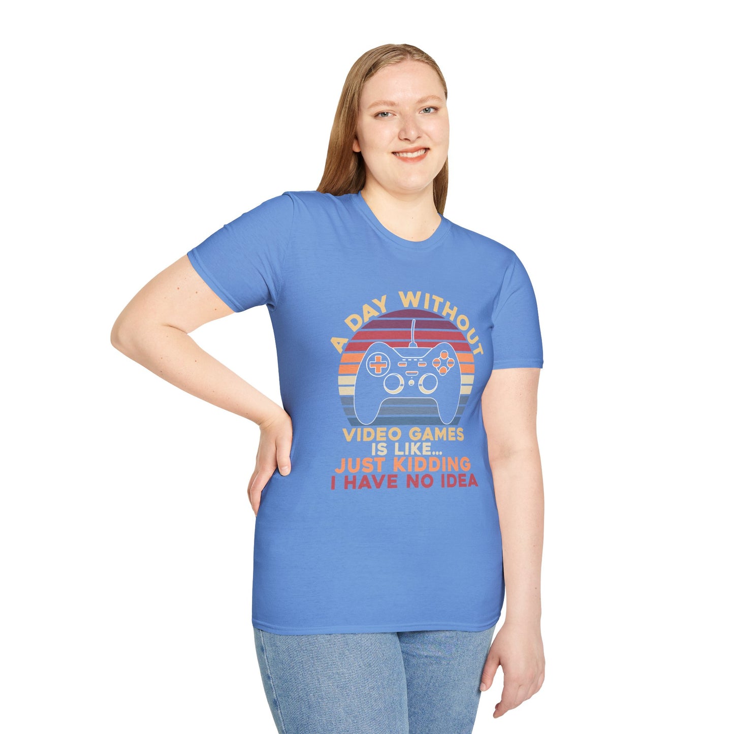 Funny Gamer T-Shirt - 'A Day Without Video Games' Unisex Softstyle Tee