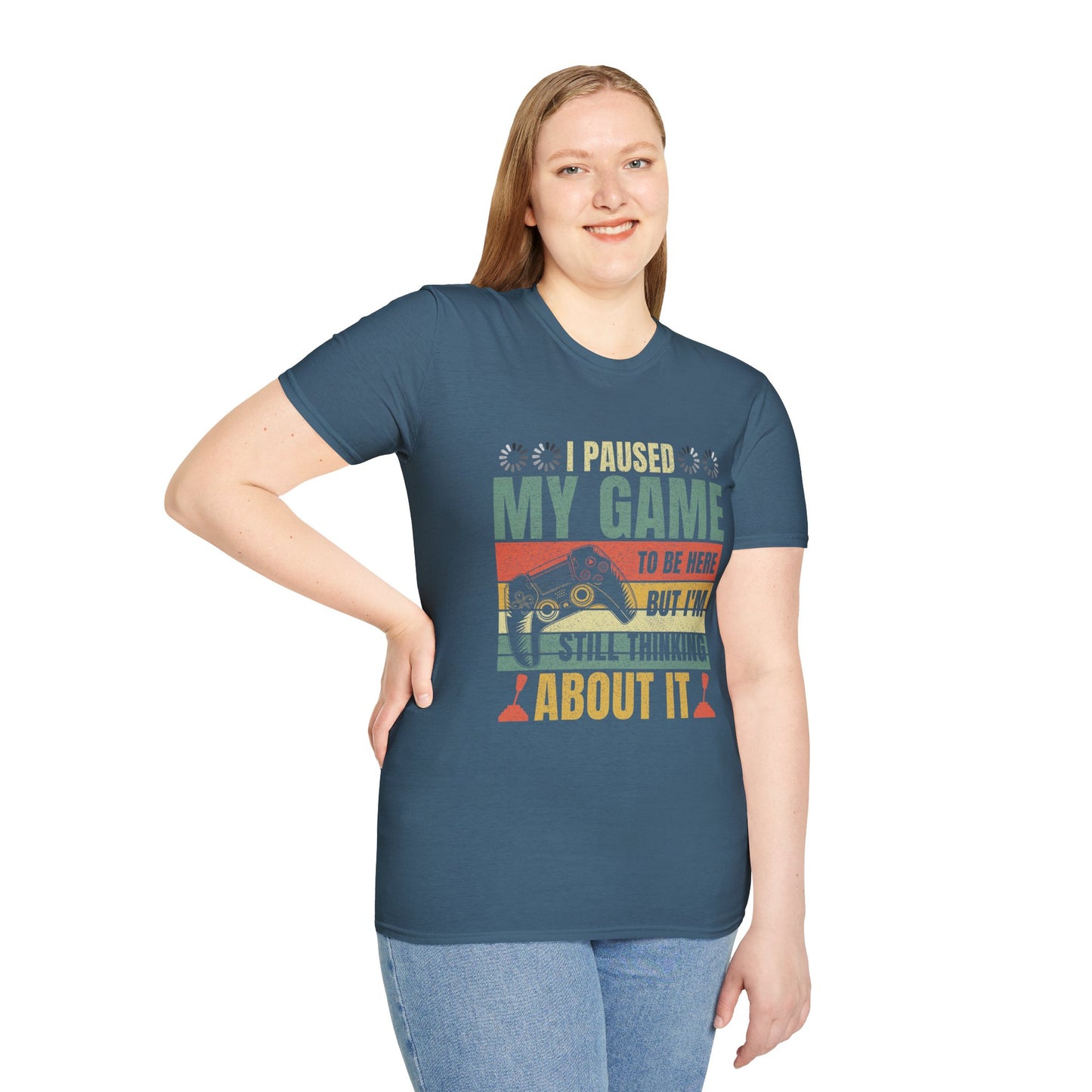 Gaming I Paused My Game To Be Here Unisex Softstyle Graphic T-Shirt