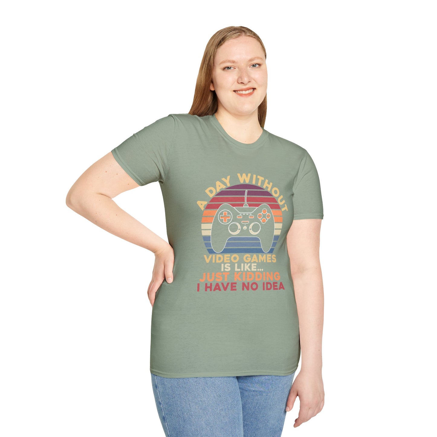 Funny Gamer T-Shirt - 'A Day Without Video Games' Unisex Softstyle Tee