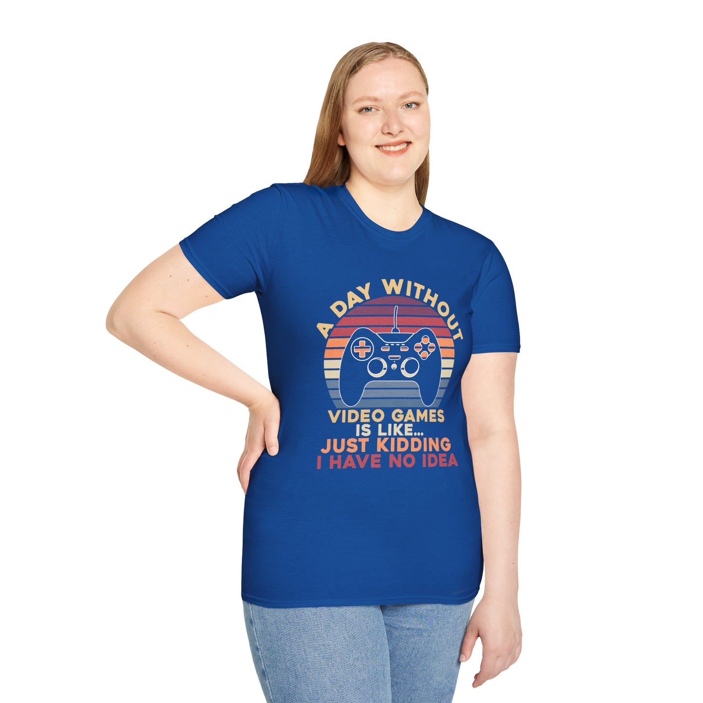 Funny Gamer T-Shirt - 'A Day Without Video Games' Unisex Softstyle Tee