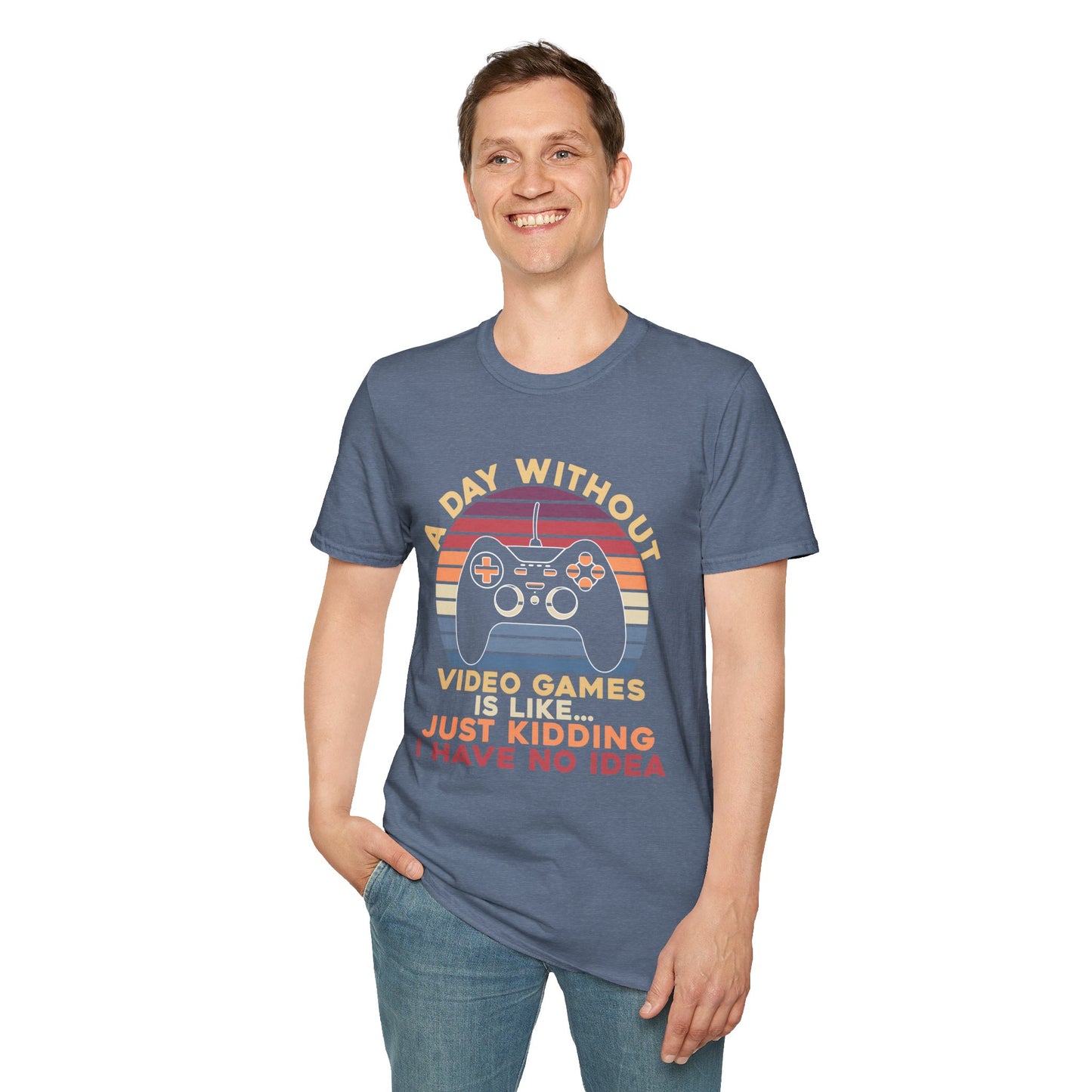 Funny Gamer T-Shirt - 'A Day Without Video Games' Unisex Softstyle Tee