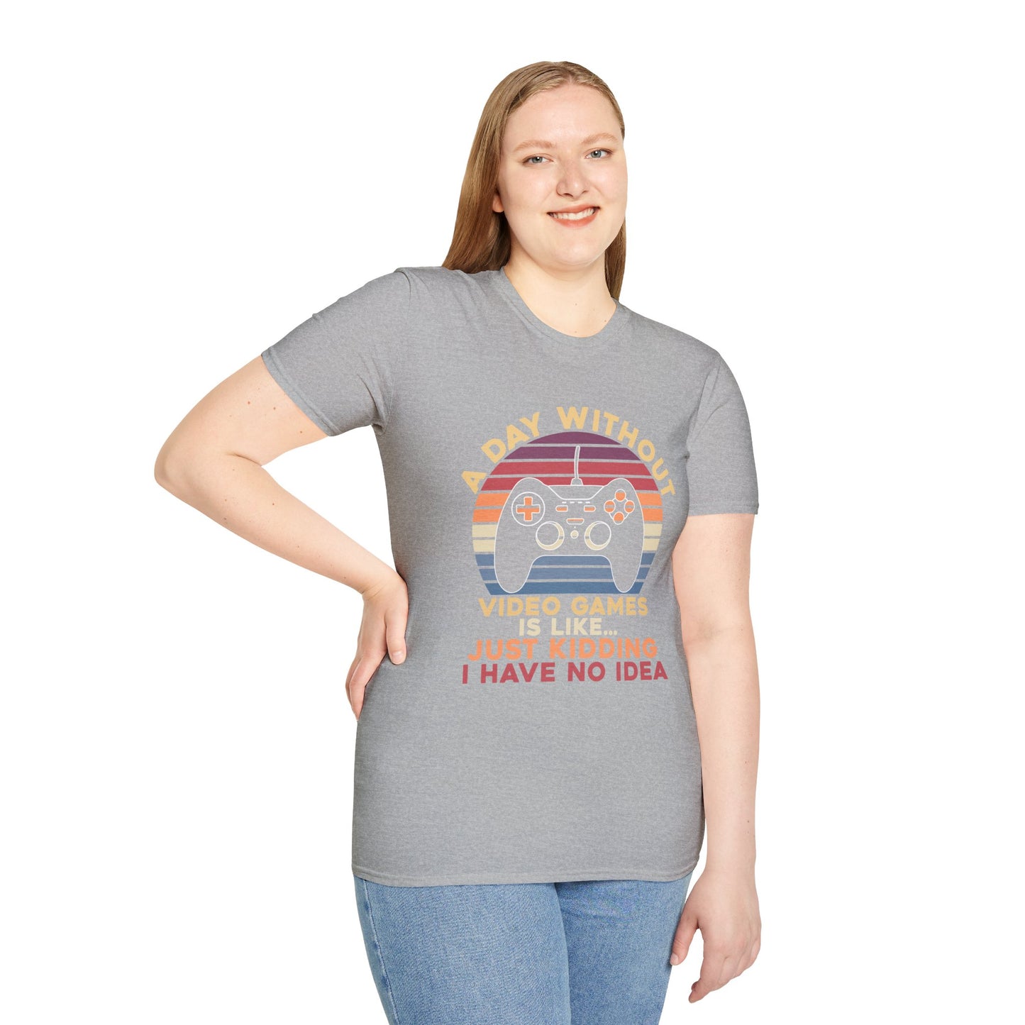 Funny Gamer T-Shirt - 'A Day Without Video Games' Unisex Softstyle Tee