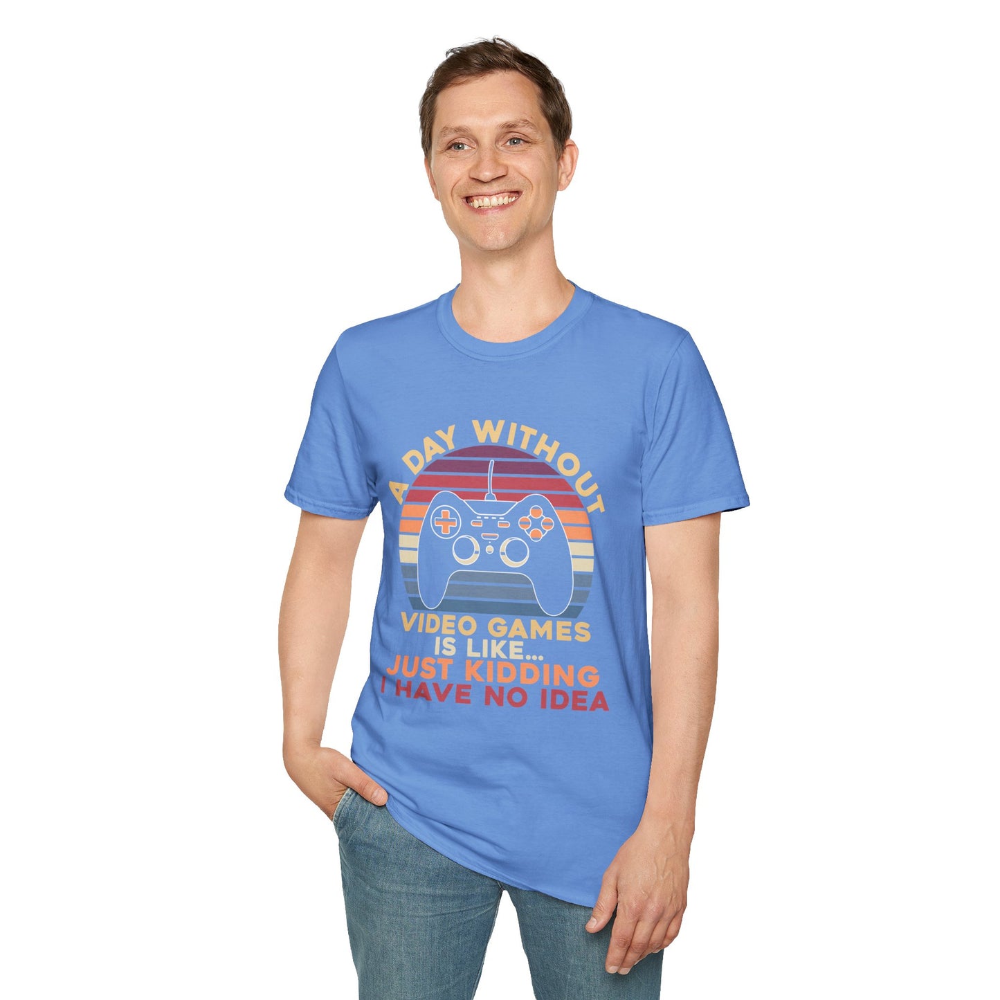 Funny Gamer T-Shirt - 'A Day Without Video Games' Unisex Softstyle Tee