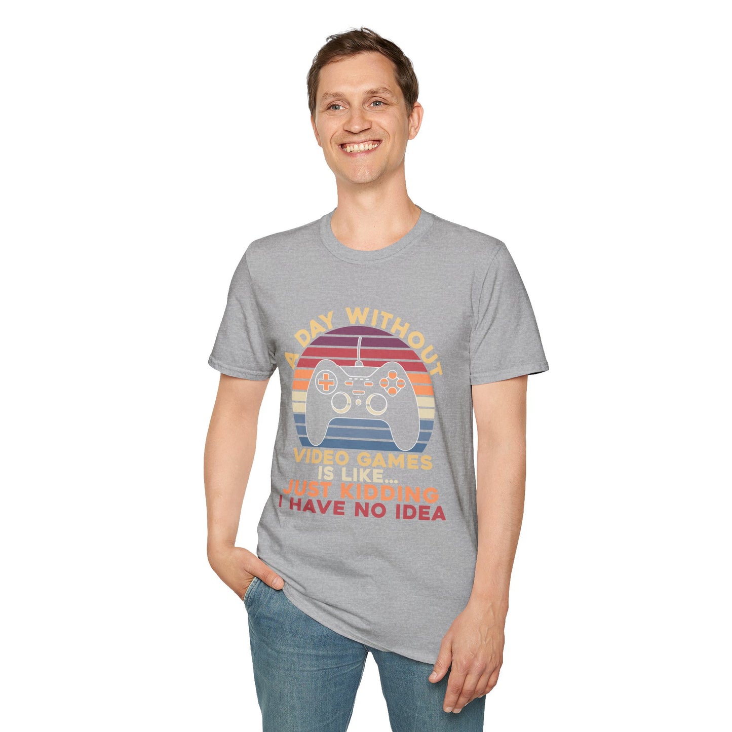 Funny Gamer T-Shirt - 'A Day Without Video Games' Unisex Softstyle Tee