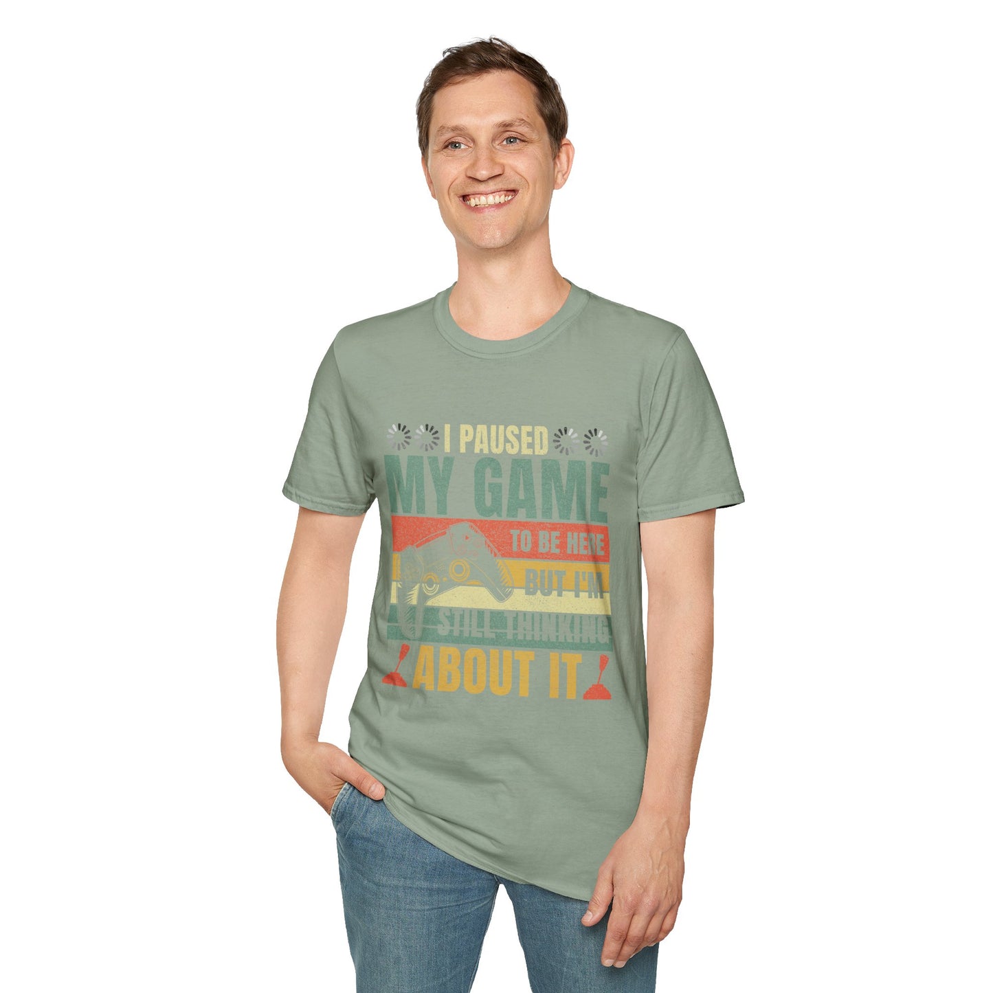 Gaming I Paused My Game To Be Here Unisex Softstyle Graphic T-Shirt