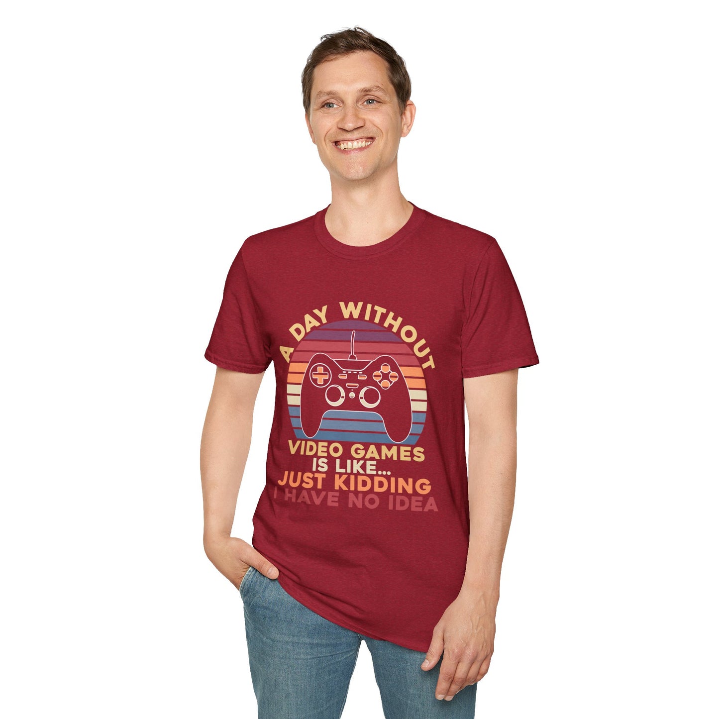 Funny Gamer T-Shirt - 'A Day Without Video Games' Unisex Softstyle Tee