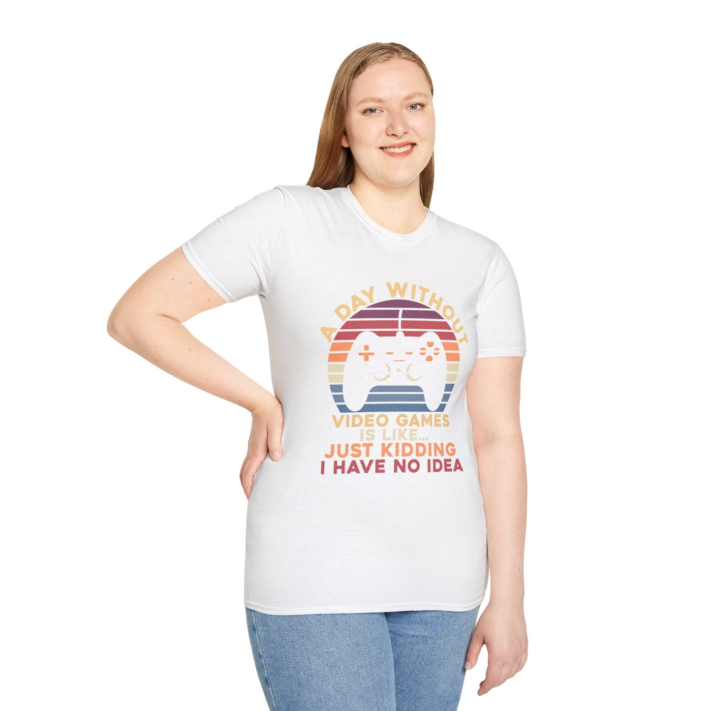 Funny Gamer T-Shirt - 'A Day Without Video Games' Unisex Softstyle Tee