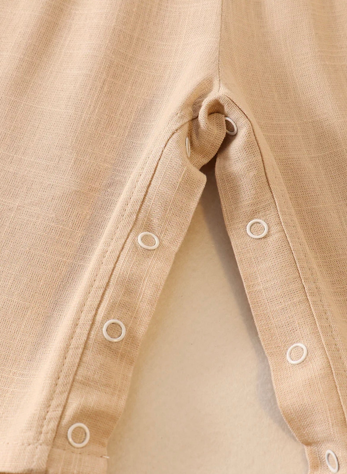 Girl’s Khaki Linen Romper