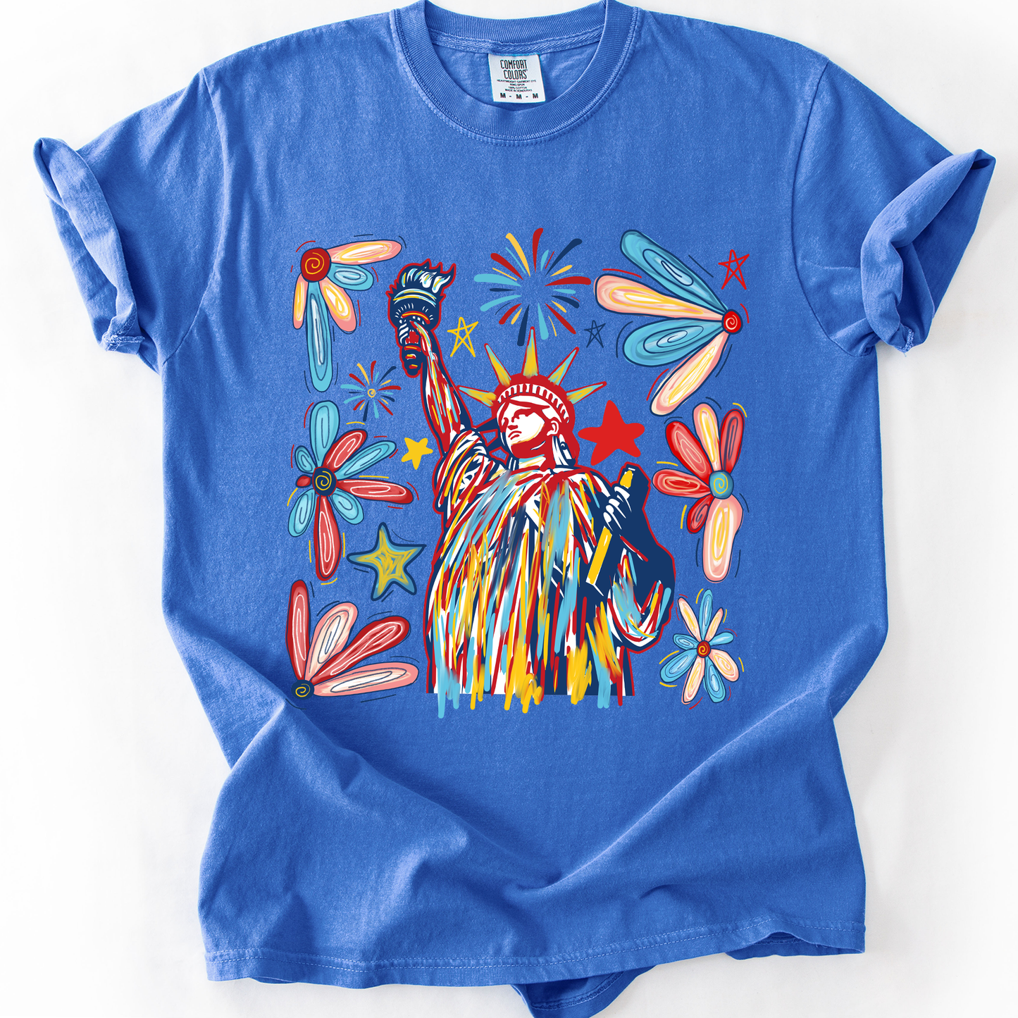 Statue Of Liberty, Patriotic, USA, Colorful, America, Fourth Of July, Comfort Colors T-Shirt