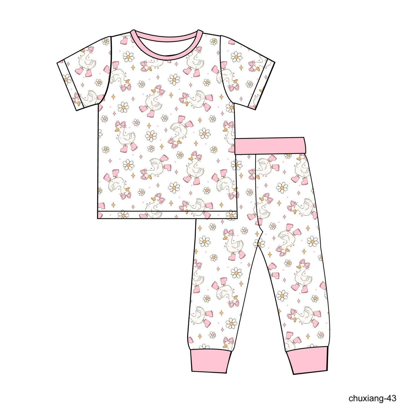 Silly Goose Short Sleeve Bamboo Pajamas Set