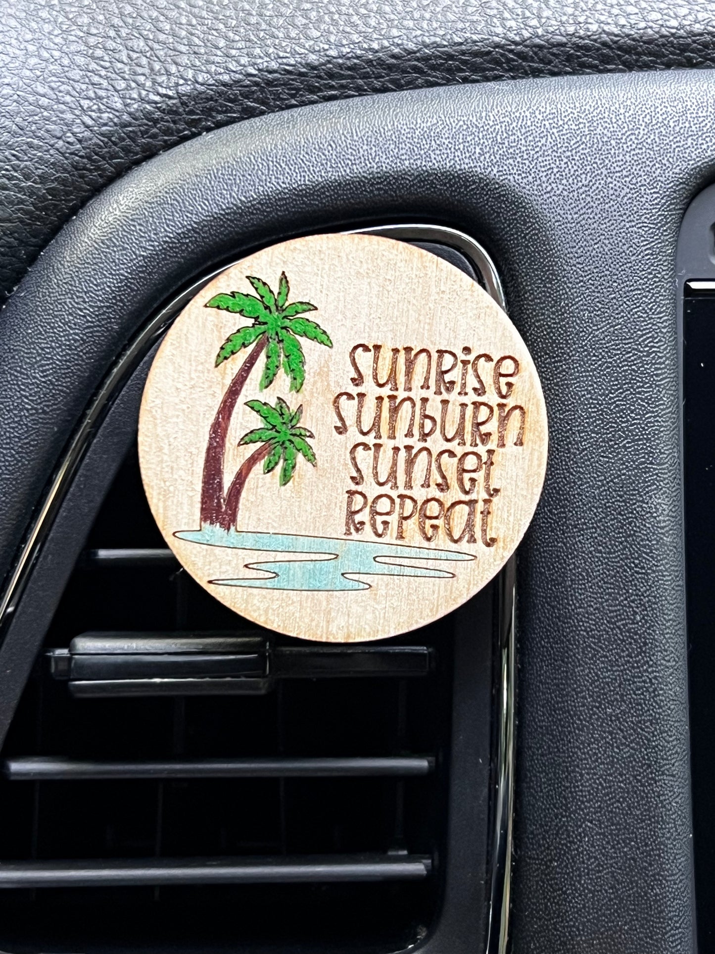 Sunrise Sunburn Repeat Car Air Freshener/ Diffuser  for Essential Oils | Car Vent Clip
