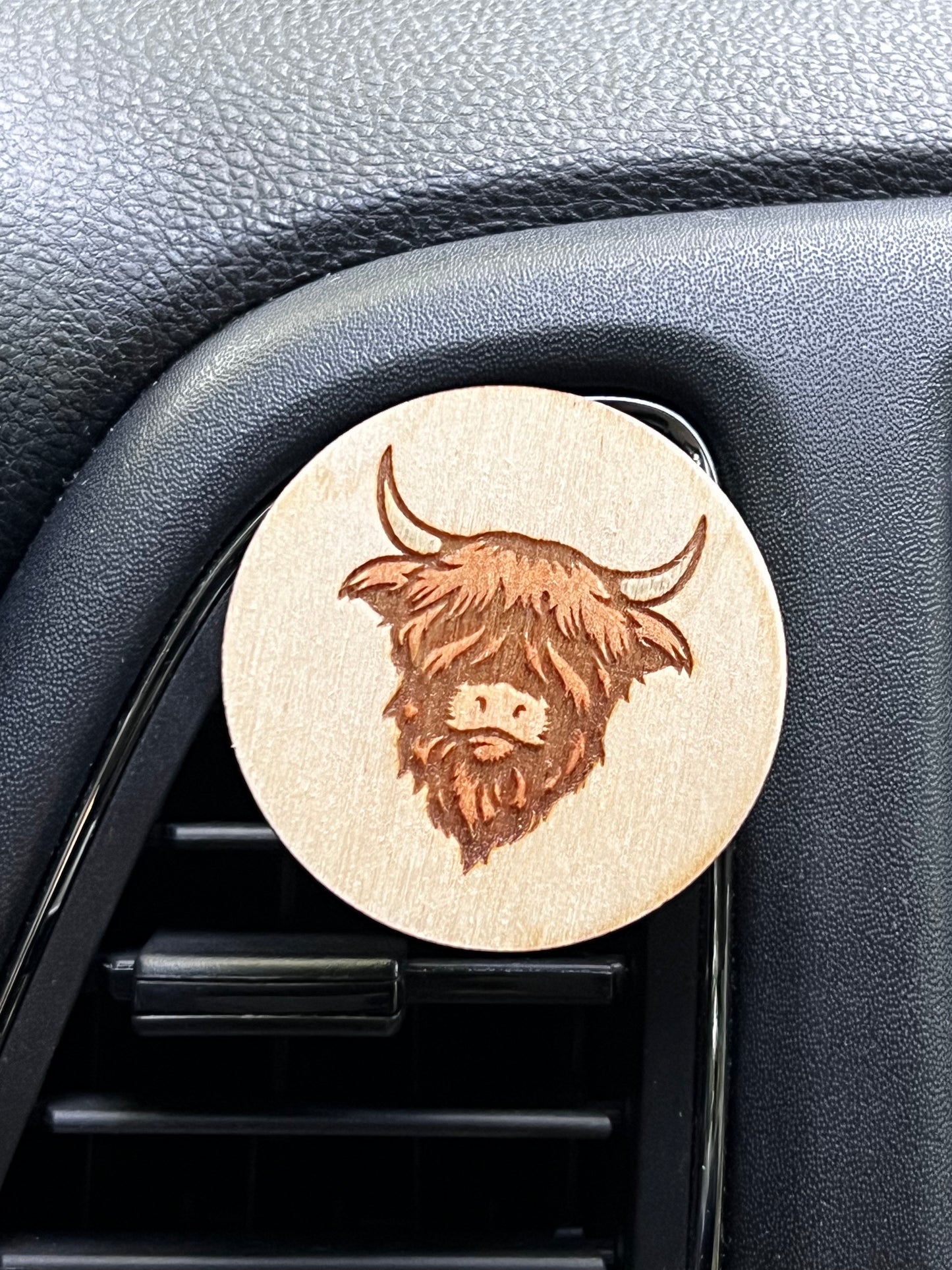 Highland Cow Car Air Freshener/ Diffuser for Essential Oils | Car Vent Clip