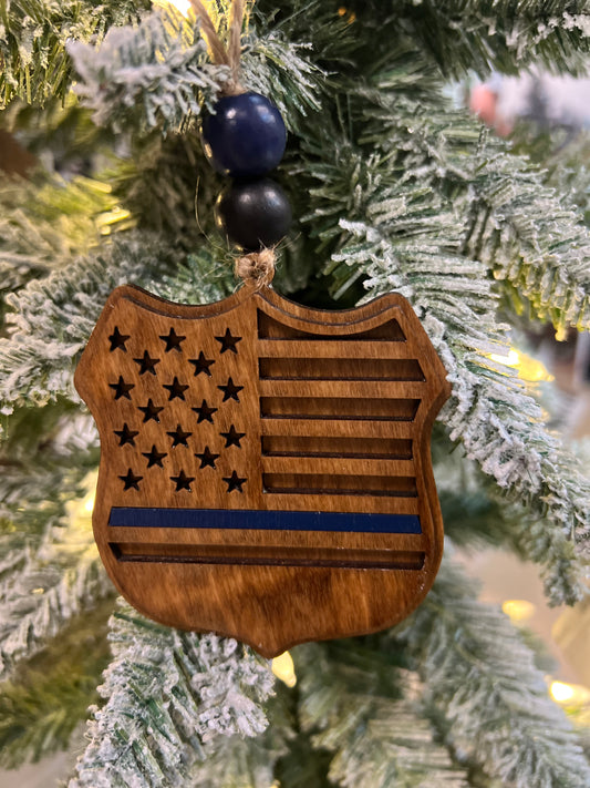 Thin Blue Line, Thin Red Line Police Firefighter Ornament