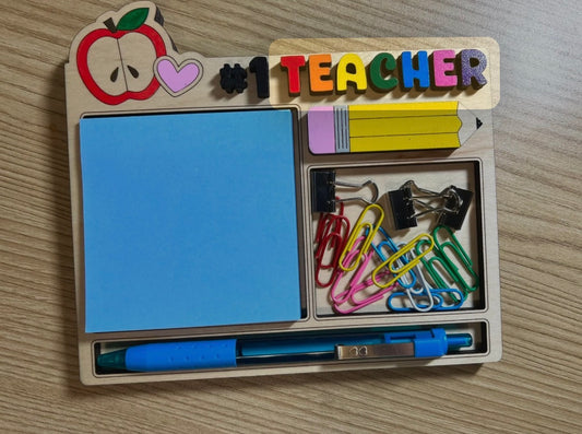 Teacher Sticky Note Holder Tray - Teacher Appreciation Gift - Post It Note Tray