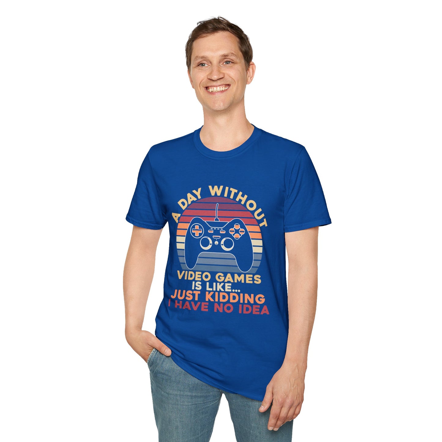 Funny Gamer T-Shirt - 'A Day Without Video Games' Unisex Softstyle Tee