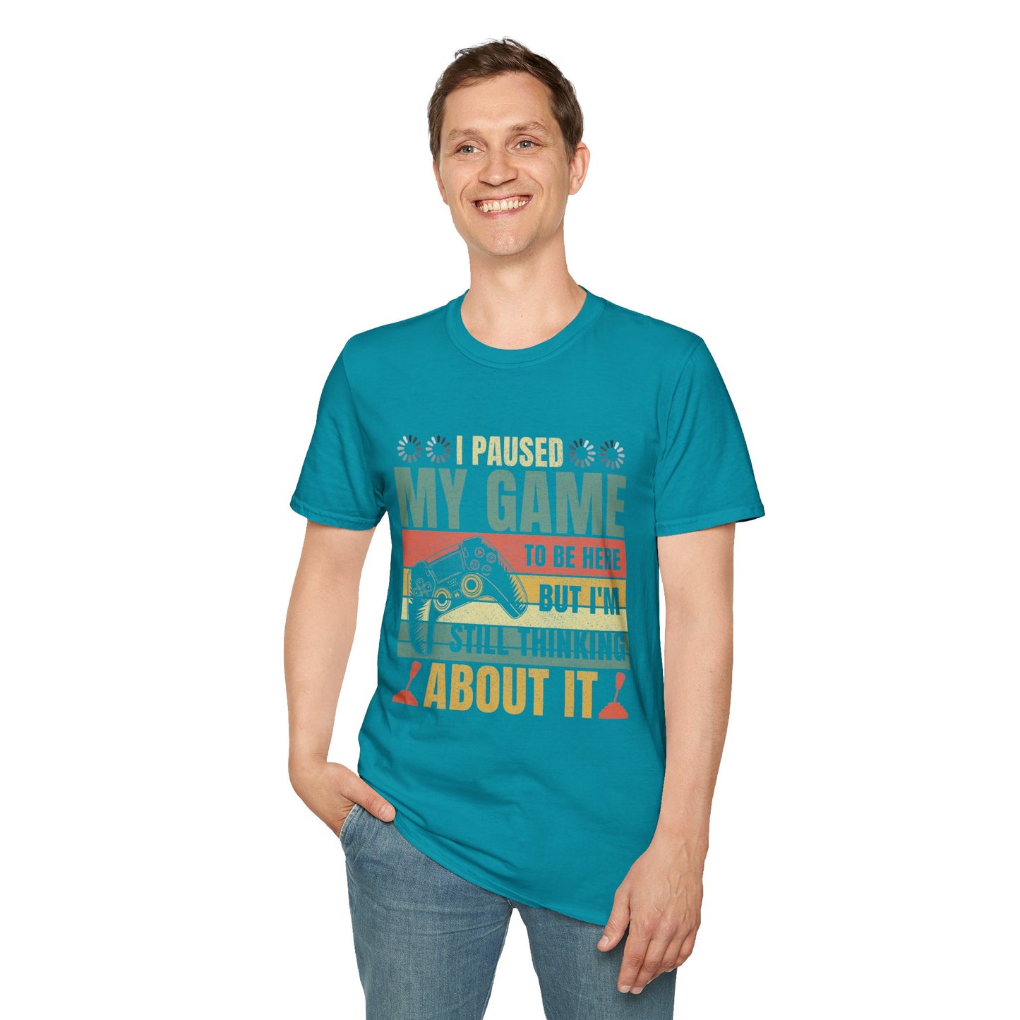 Gaming I Paused My Game To Be Here Unisex Softstyle Graphic T-Shirt
