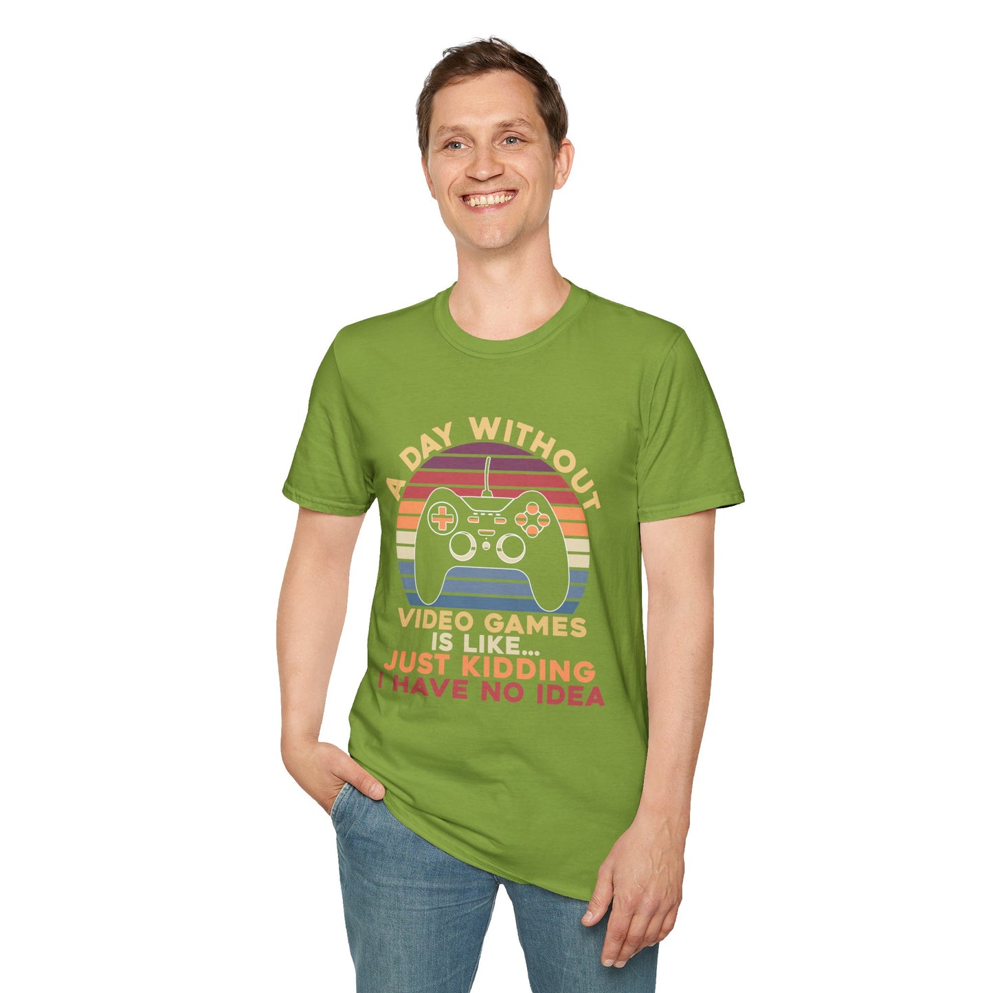 Funny Gamer T-Shirt - 'A Day Without Video Games' Unisex Softstyle Tee