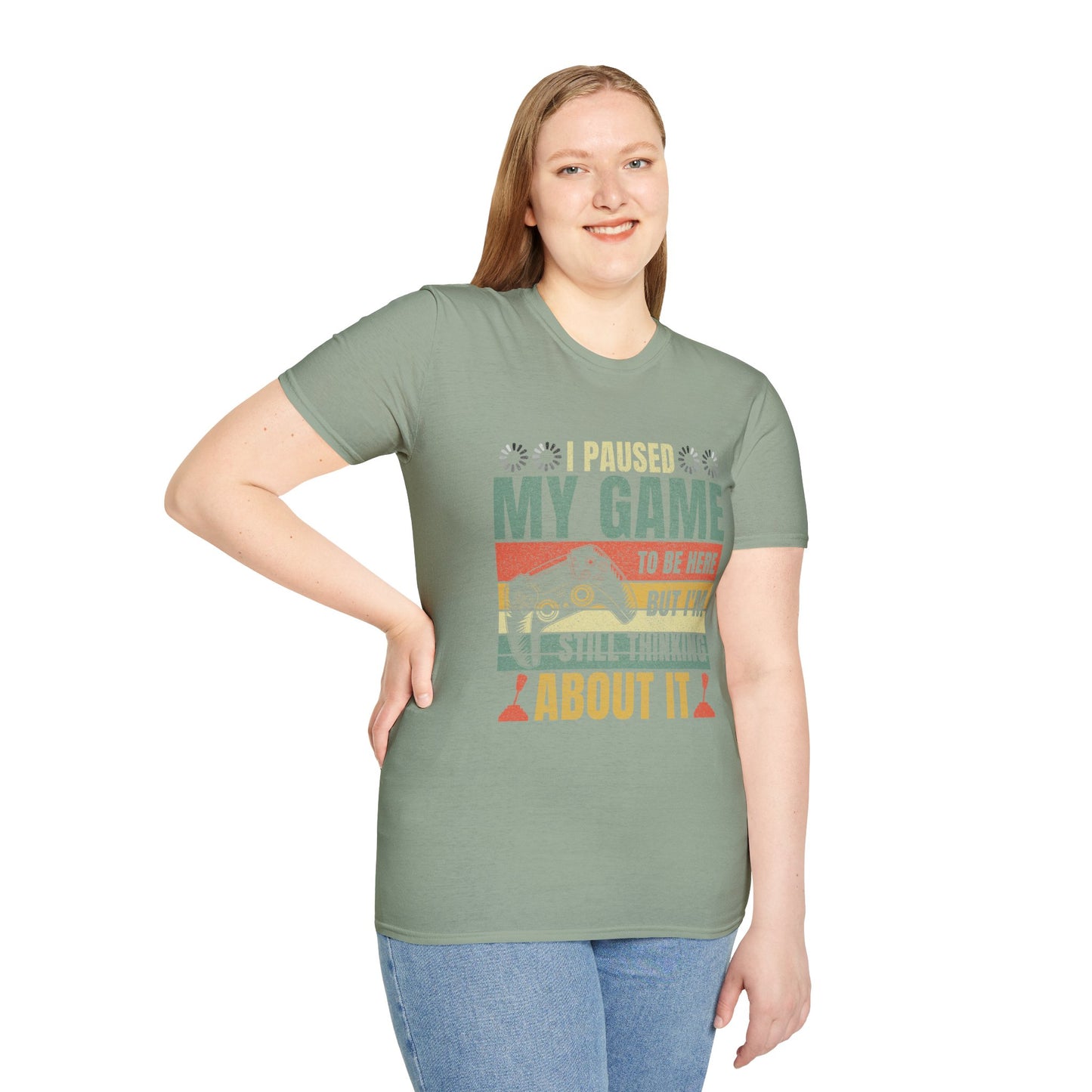 Gaming I Paused My Game To Be Here Unisex Softstyle Graphic T-Shirt