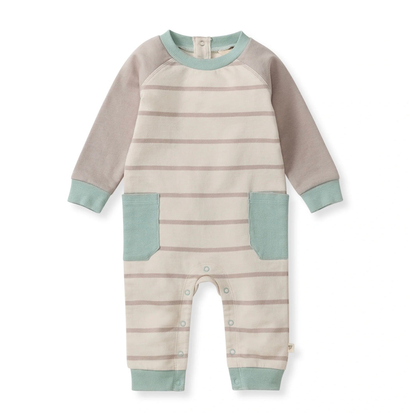 Burt's Bees Striped Boys Jumpsuit