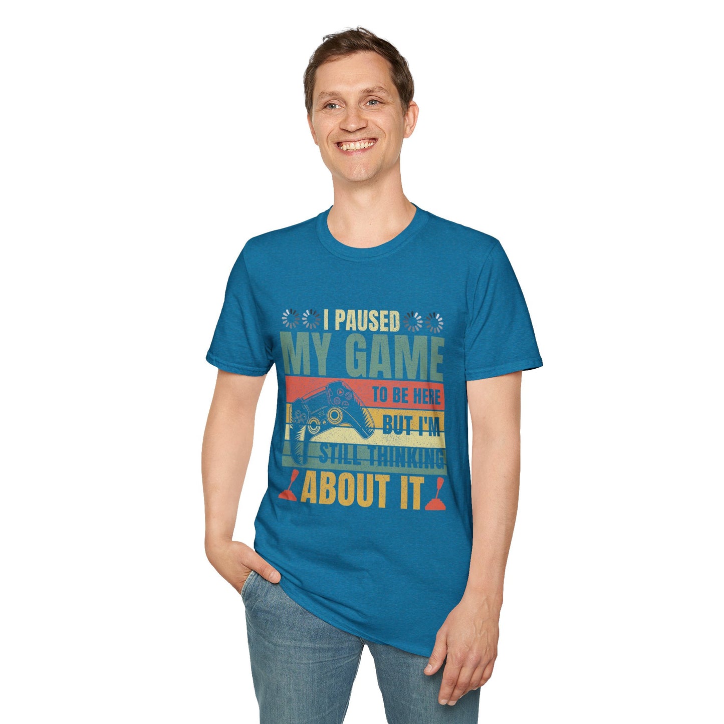 Gaming I Paused My Game To Be Here Unisex Softstyle Graphic T-Shirt