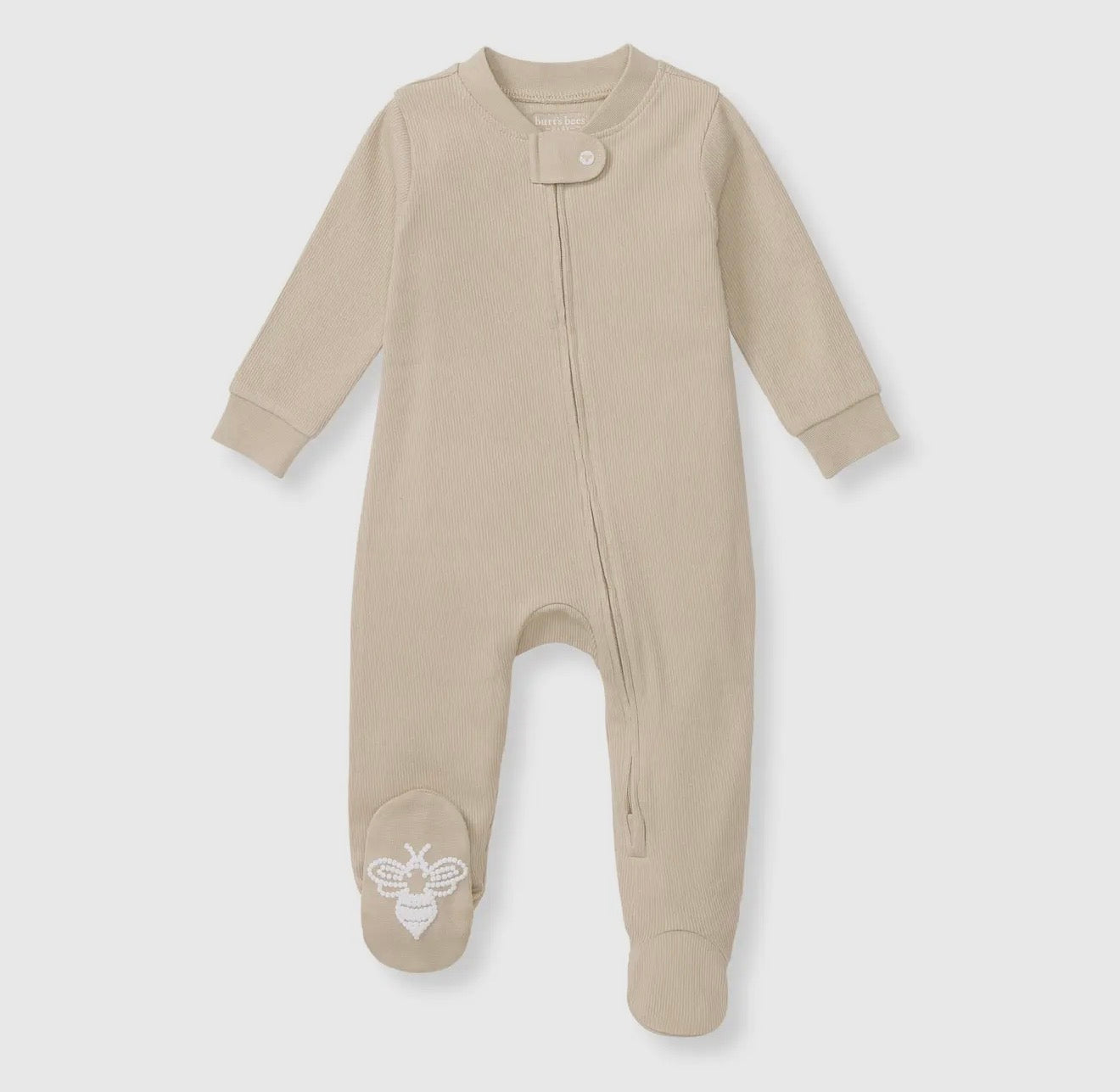 Burt's Bees Solid Rib Organic Cotton Sleep & Play-Hummus