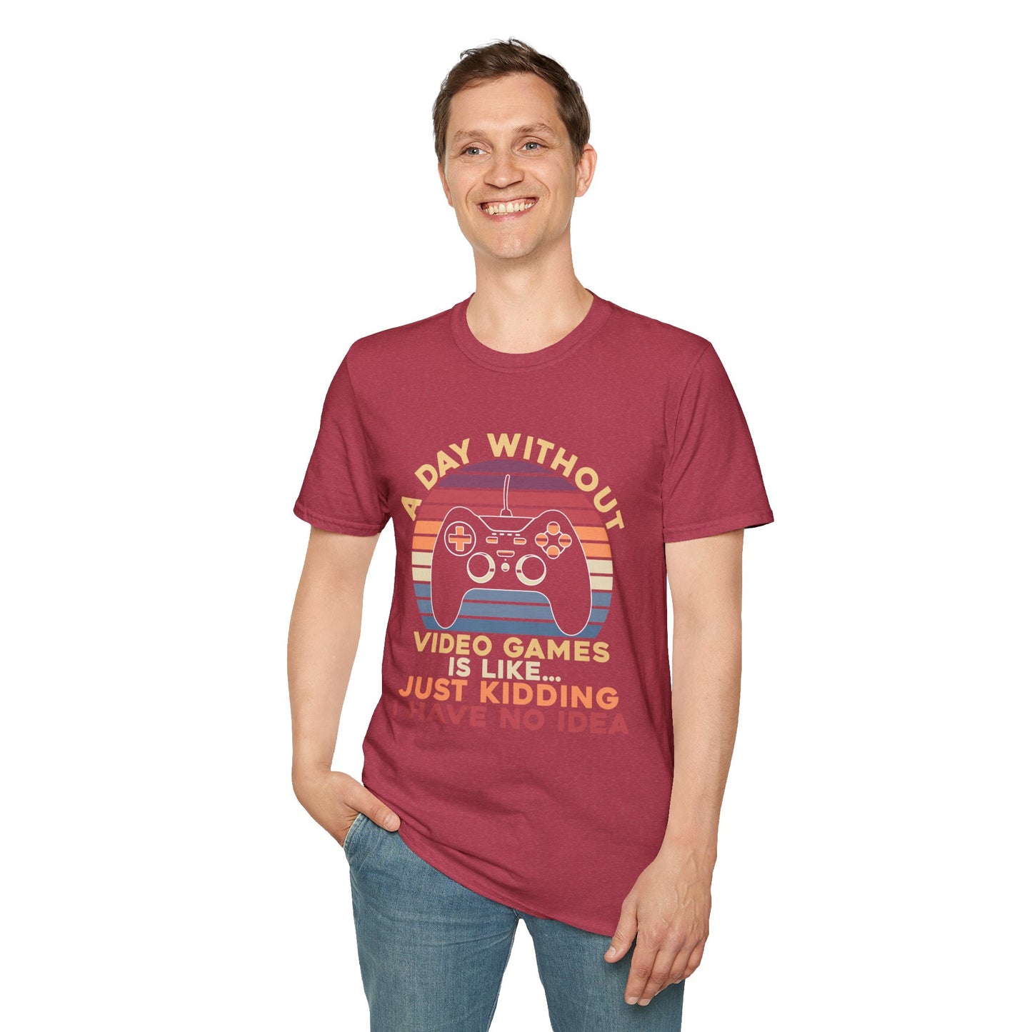 Funny Gamer T-Shirt - 'A Day Without Video Games' Unisex Softstyle Tee