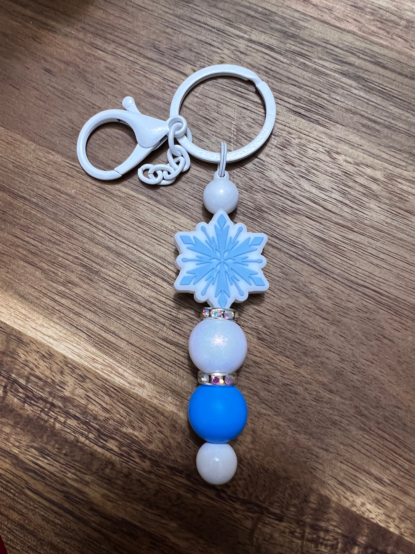 Beaded Keychain | Holiday Festive Keychain | Silicone Chunky Bead Keychain | Keyring | Beaded Keyring | Keyfob