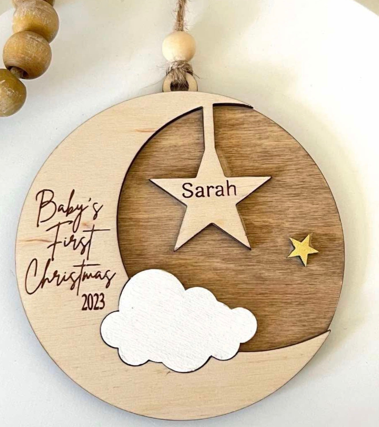Baby’s First Christmas Moon & Stars Ornament