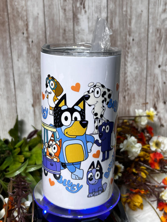 Child’s 12oz Bluey Tumbler | Toddler Bluey Tumbler| Straw Child Toddler Tumbler | Bandit Chilli Stripe Trixie