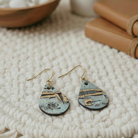 Leather Teardrop Turquoise Wildwood Earrings