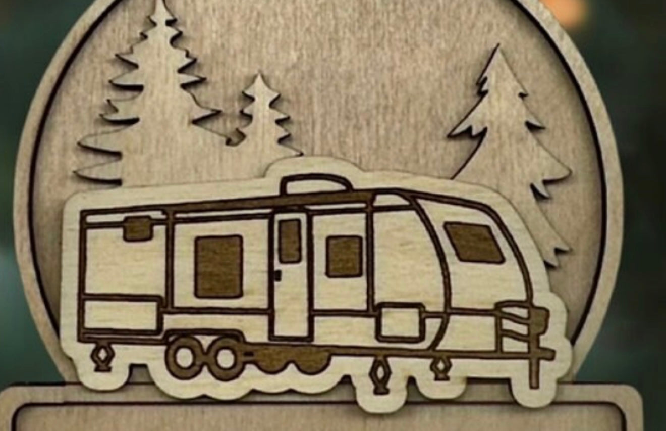 Custom RV Camper Motorhome Christmas Ornament