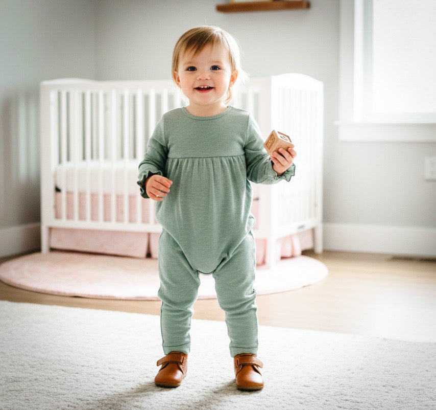 Burt's Bees Chunky Slub Baby Girl Jumpsuit