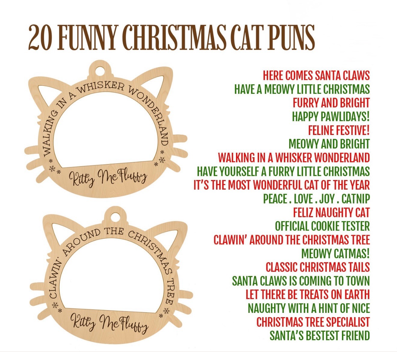 Cat Themed Cat Breed Christmas Ornament