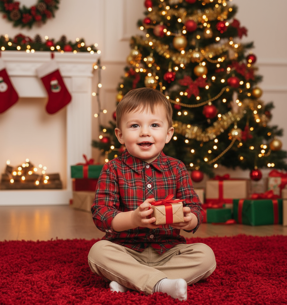 Red & Green Tartan Button-Up