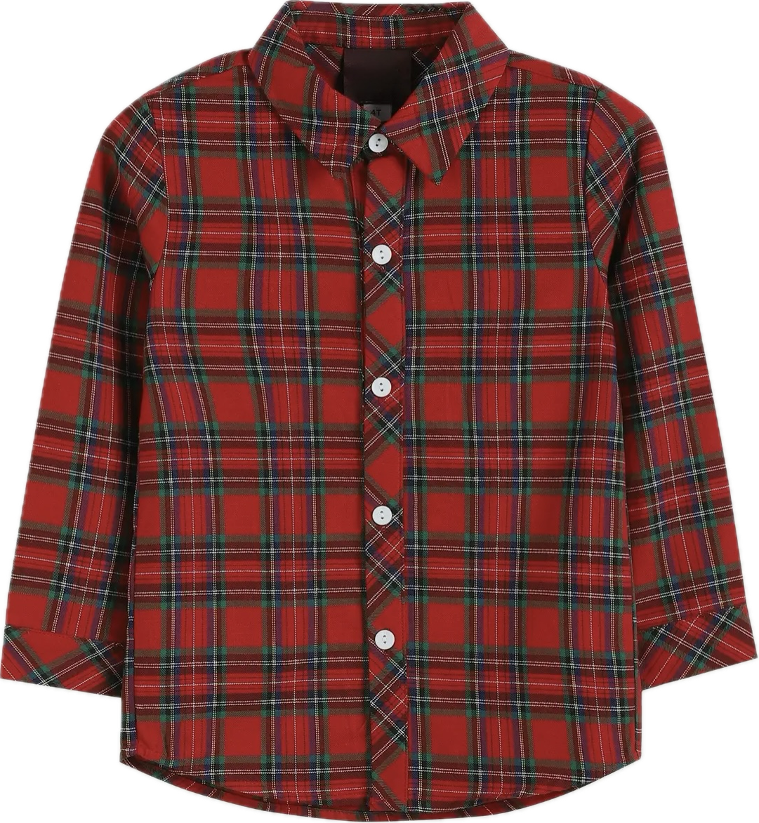 Red & Green Tartan Button-Up