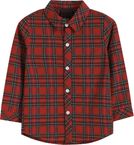 Red & Green Tartan Button-Up
