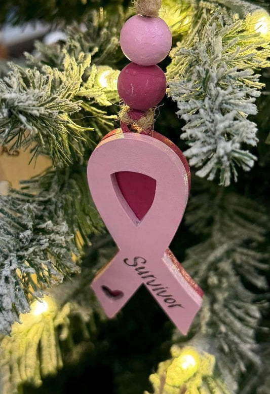 Breast Cancer Survivor Wooden Ornament