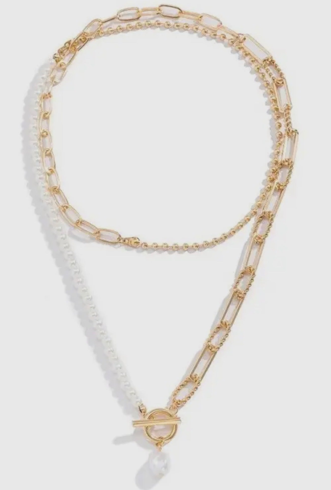 Pearl Mix Double Layer Toggle
Necklace