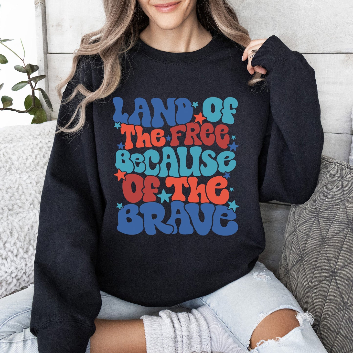 Land Of The Free, American Babe, 4th of July Sweatshirt