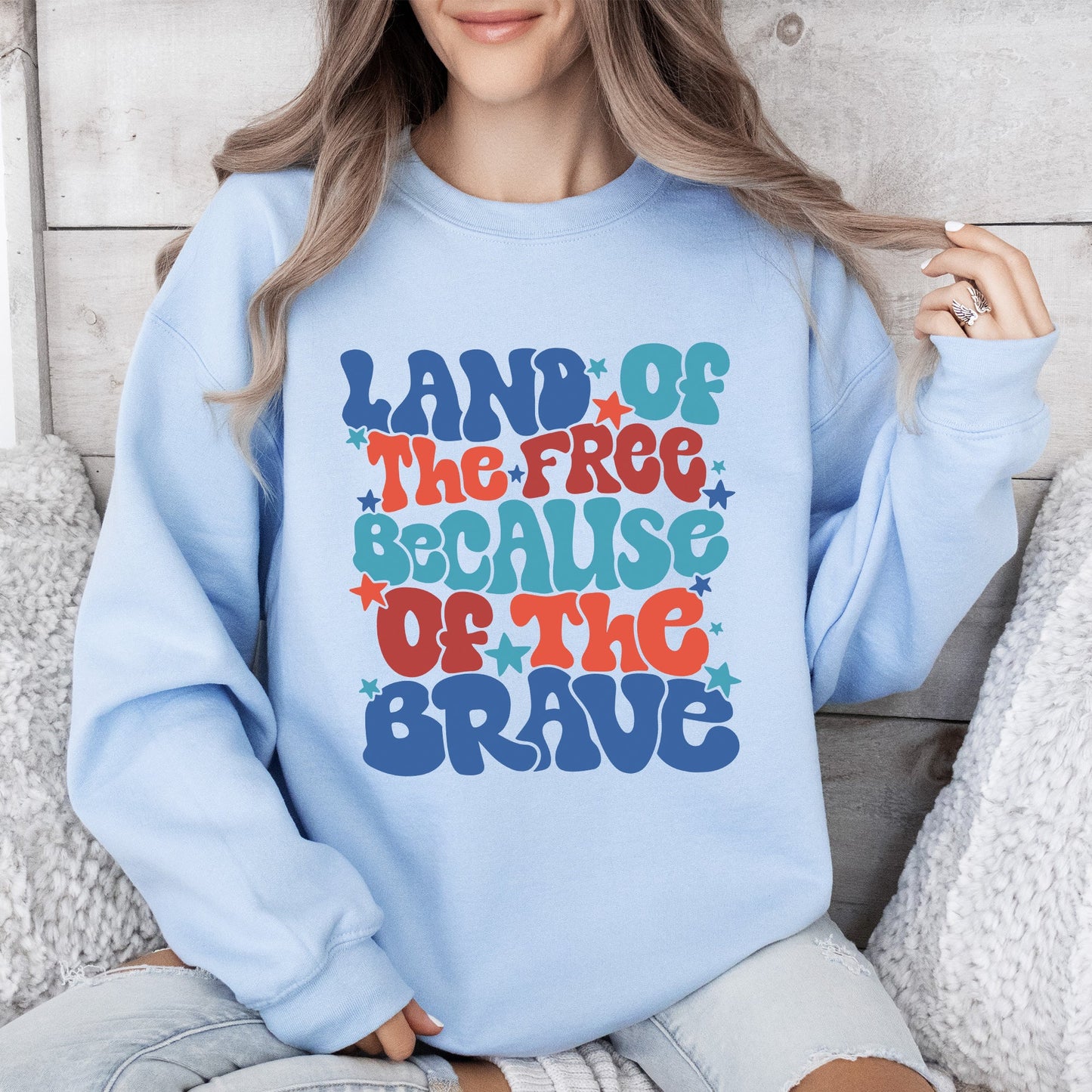 Land Of The Free, American Babe, 4th of July Sweatshirt