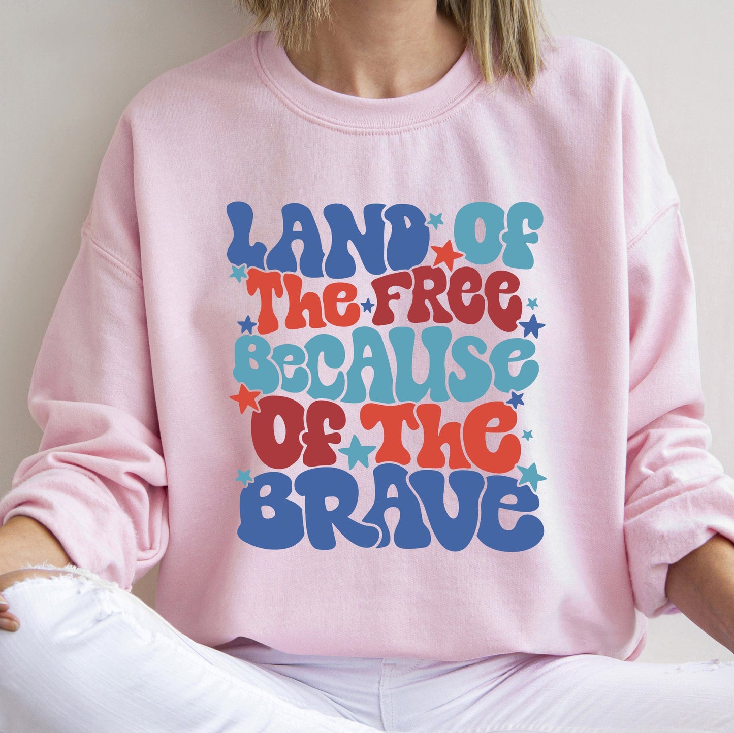 Land Of The Free, American Babe, 4th of July Sweatshirt