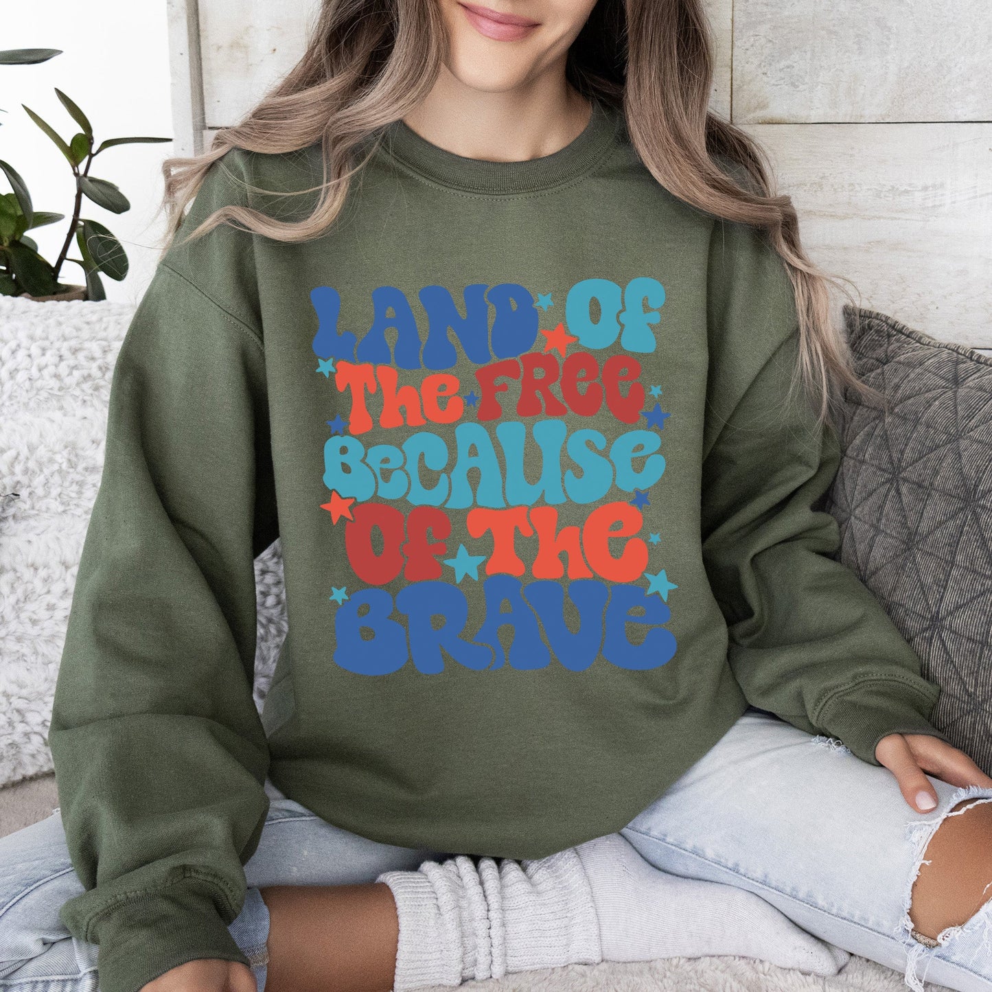 Land Of The Free, American Babe, 4th of July Sweatshirt