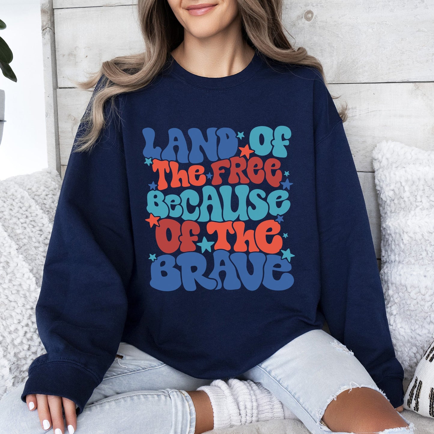 Land Of The Free, American Babe, 4th of July Sweatshirt